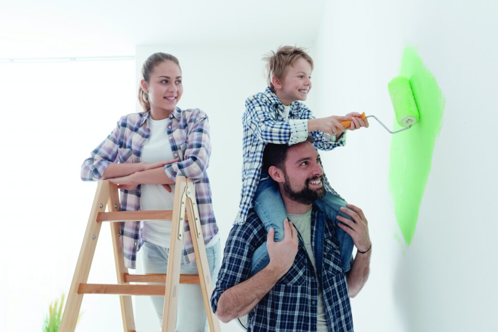 family painting wall
